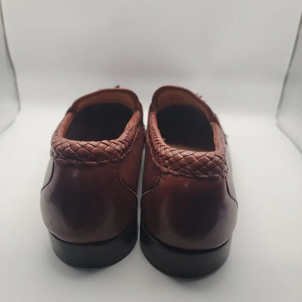 Allen Edmonds Maxfield‎ Men Tassel Loafers 10.5 B Brown Leather Braided Made USA
